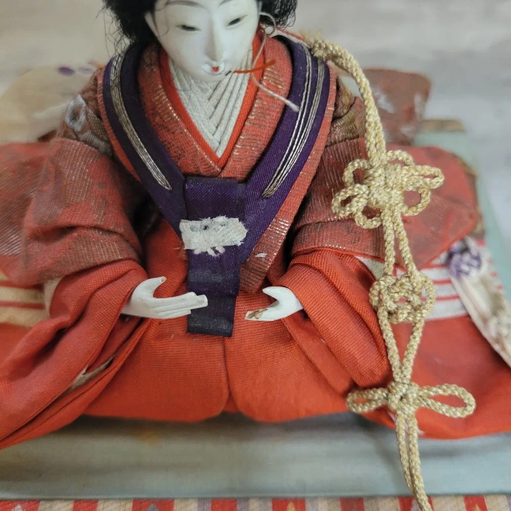 Vintage Japanese‎ Hina Doll Figurine Display Case Antique Decoration